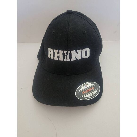 Flex Fit Yupoong Men's Black Rhino Fitted Hat Size Large/Extra Large - Picture 1 of 4